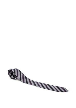 Prada Pre-Owned diagonal striped silk tie - Purple