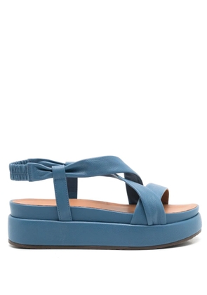 Sarah Chofakian Vionnet leather platform sandals - Blue