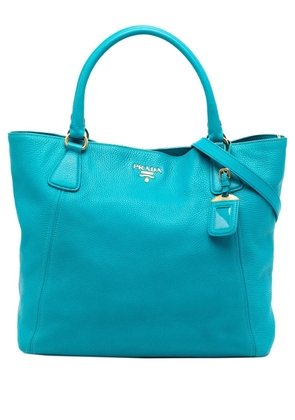 Prada Pre-Owned 2000-2025 Vitello Daino Open Convertible Tote satchel - Blue