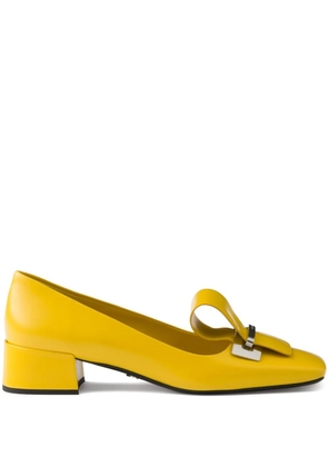 Prada 35mm brushed-leather pumps - Yellow