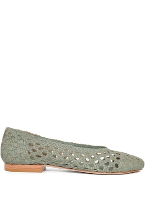 Sarah Chofakian wove-leather ballet flats - Green