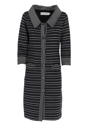 Christian Dior Pre-Owned 1990s striped coat - Black