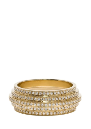 Azlee 18kt yellow gold Staircase 5-Tier diamond band