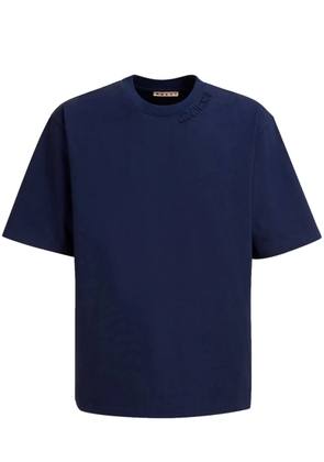 Marni logo-appliqué cotton T-shirt - Blue