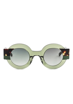 Kaleos Clark round-frame tortoiseshell-detail sunglasses - Green