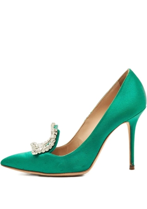 Manolo Blahnik Borlak crystal pumps - Green