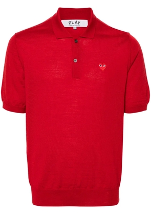 Comme Des Garçons Play heart-patch wool polo shirt - Red