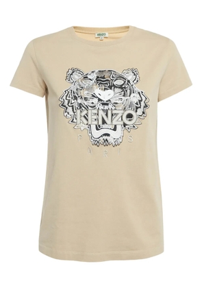 Kenzo Pre-Owned tiger-embroidery T-shirt - Neutrals