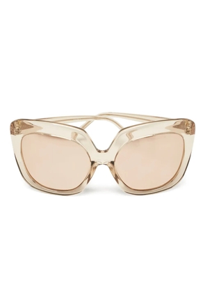 Linda Farrow 2020s acetate cat-eye sunglasses - Gold