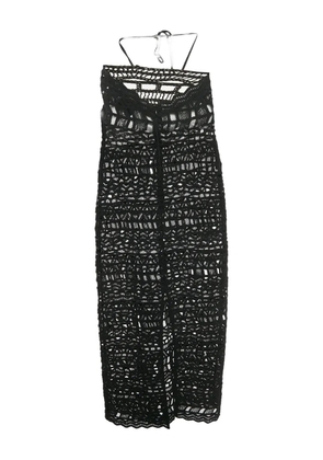 RUMER Ines halterneck midi beach dress - Black