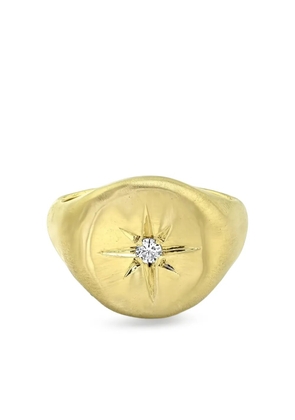 Logan Hollowell 14K yellow gold Star Set Oracle diamond signet ring
