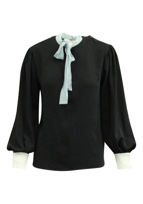 SANDRO bow-detail long-sleeved blouse - Black