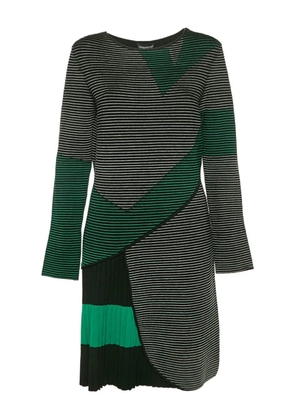 Emporio Armani Pre-Owned 2023 striped pleated mini dress - Black