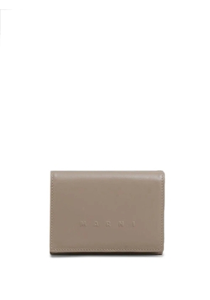 Marni logo-embossed leather wallet - Neutrals