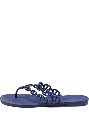 Hermès Pre-Owned chain rubber flip-flops - Blue