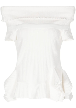 Goen.J off-shoulder cotton-blend top - White