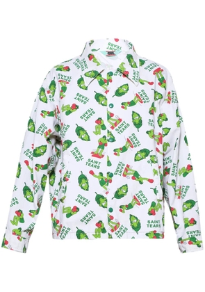 SAINT MXXXXXX pattern-print shirt jacket - White
