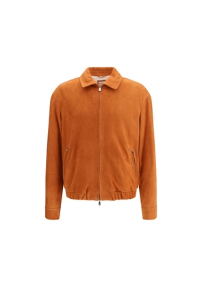 Brunello Cucinelli Red Calf Leather Bos Taurus Jackets And Coat - S