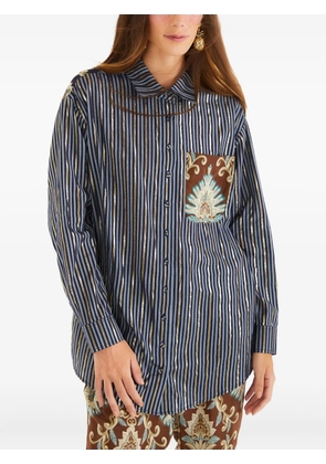 FARM Rio striped pocket shirt - Blue