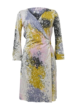 DVF Diane von Furstenberg splatter-print wrap midi dress - White