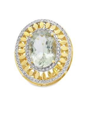 Lisa Nik 18K yellow gold quartz and diamond ring