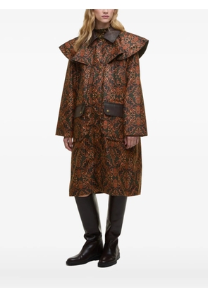 FARM Rio Luana ruffled-collar patterned coat - Green