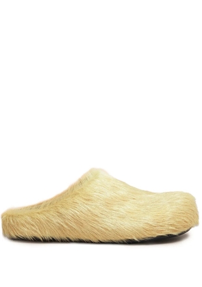 Marni Fussbett calf-hair clogs - Yellow
