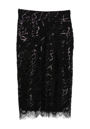 Botsi lace-fabric skirt - Black