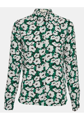 Stella McCartney Pre-Owned 2024 floral-print silk shirt - Green