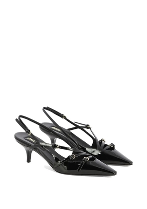 Miu Miu 45mm patent-leather slingback pumps - Black