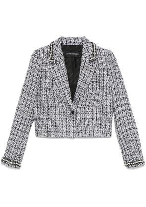 Karl Lagerfeld faux pearl-embellished bouclé jacket - Black