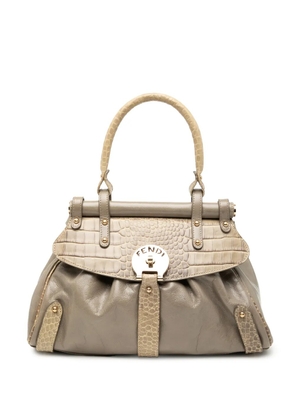Fendi Pre-Owned 2000-2010 Small Croc Embossed Leather Magic handbag - Brown
