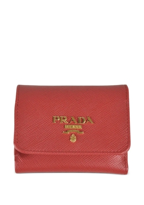 Prada logo-plaque wallet - Red