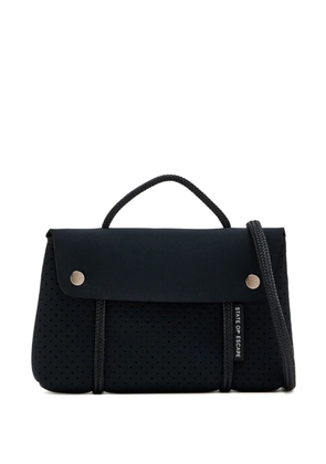 STATE OF ESCAPE Compass perforated top handle mini cross body bag - Black