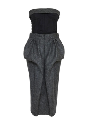 Maison Margiela strapless bubble-waist midi dress - Grey
