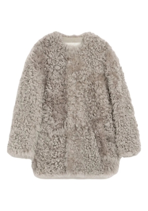 AMI Paris shearling short coat - Grey