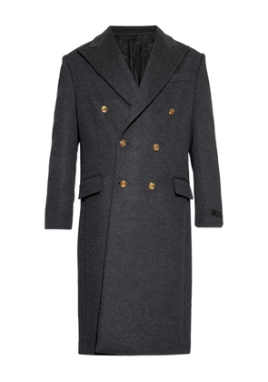 Versace double-breasted buttoned coat - Grey