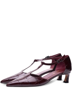 Poche Paris T-strap pointed-toe pumps - Red