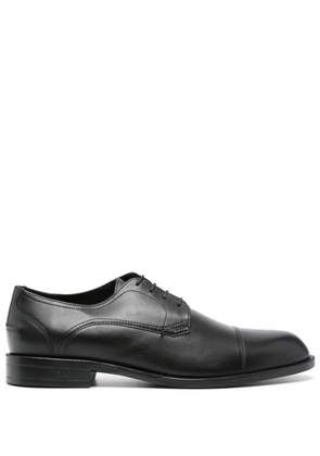 BOSS logo-debossed derby shoes - Black