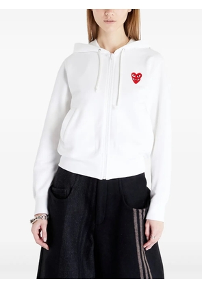 Comme Des Garçons Play Double Heart hoodie - White