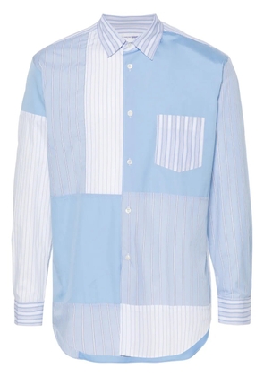 Comme Des Garçons Shirt panelled striped poplin shirt - White