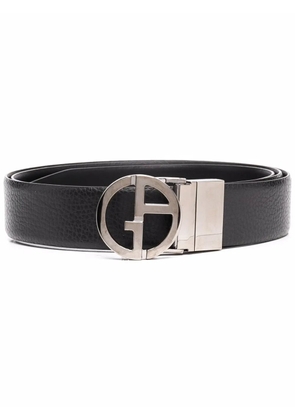 Giorgio Armani pebbled-effect buckled belt - Black