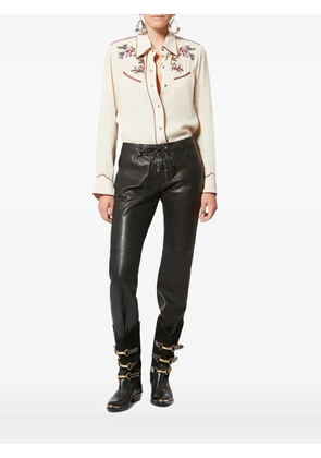 ISABEL MARANT YZEA beaded embroidered shirt - Neutrals