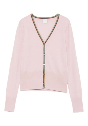 Paul Smith Signature Stripe-trim cardigan - Pink