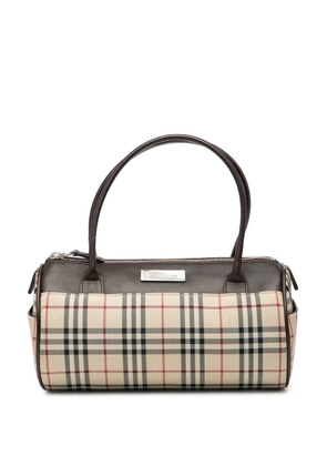 Burberry Pre-Owned 2000-2017 House Check Canvas Barrel handbag - Brown
