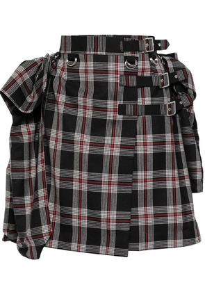 Noir Kei Ninomiya checked A-line skirt - Black