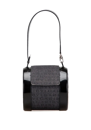Bvlgari Pre-Owned 2010-2025 Mini Logomania Denim B Zero1 Cylinder Flap shoulder bag - Black