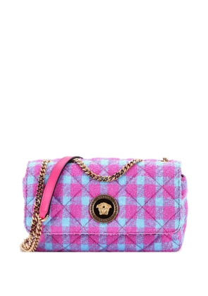 Versace Pre-Owned Medusa Icon Chain Flap Bag Quilted Tweed East West shoulder bag - Pink