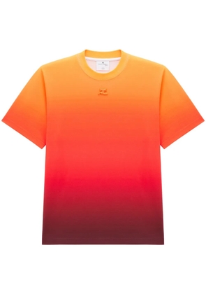 Courrèges gradient-effect logo-embroidered T-shirt - Multicolour