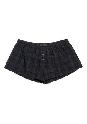 Mainless plaid button-front shorts - Blue